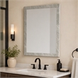 Pemberly Row Rectangle Faux Marble Glass Mirror in Gray 39
