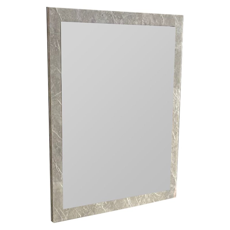 Pemberly Row Rectangle Faux Marble Glass Mirror in Gray 39