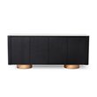 Pemberly Row Modern Buffet with Ceramic Top & Veneer in Black & White