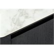 Pemberly Row Modern Buffet with Ceramic Top & Veneer in Black & White