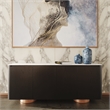 Pemberly Row Modern Buffet with Ceramic Top & Veneer in Black & White