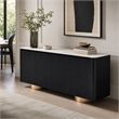 Pemberly Row Modern Buffet with Ceramic Top & Veneer in Black & White