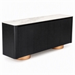 Pemberly Row Modern Buffet with Ceramic Top & Veneer in Black & White