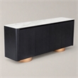 Pemberly Row Modern Buffet with Ceramic Top & Veneer in Black & White