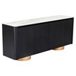 Pemberly Row Modern Buffet with Ceramic Top & Veneer in Black & White