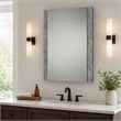 Pemberly Row Modern Rectangular Mirror with Stucco in Gray Finish
