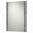 Pemberly Row Modern Rectangular Mirror with Stucco in Gray Finish