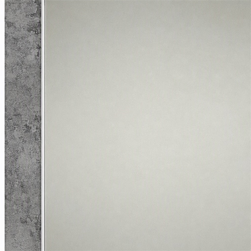 Pemberly Row Modern Rectangular Mirror with Stucco in Gray Finish