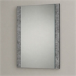 Pemberly Row Modern Rectangular Mirror with Stucco in Gray Finish