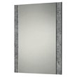 Pemberly Row Modern Rectangular Mirror with Stucco in Gray Finish