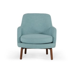 Pemberly Row Mid-Century Accent Chair in Mint Green Fabric & Ash Wood