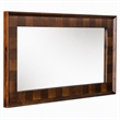 Pemberly Row Rectangular Wood and Glass Mirror in Dark Mango Finish