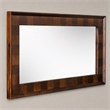 Pemberly Row Rectangular Wood and Glass Mirror in Dark Mango Finish