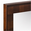 Pemberly Row Rectangular Wood and Glass Mirror in Dark Mango Finish