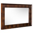 Pemberly Row Rectangular Wood and Glass Mirror in Dark Mango Finish