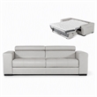 Pemberly Row Adjustable Leather & Fabric Sofa Bed in Gray