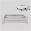 Pemberly Row Adjustable Leather & Fabric Sofa Bed in Gray