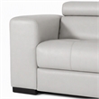 Pemberly Row Adjustable Leather & Fabric Sofa Bed in Gray