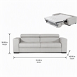 Pemberly Row Adjustable Leather & Fabric Sofa Bed in Gray