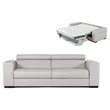Pemberly Row Adjustable Leather & Fabric Sofa Bed in Gray