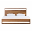 Pemberly Row Modern Queen Bed in Walnut Veneer Finish with Parsons Legs