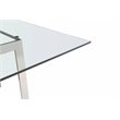 Pemberly Row Square Dining Table with Glass Top and Steel Base for 8 Seats