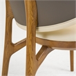 Pemberly Row Chance Contemporary Dining Chair in Cream Faux Leather
