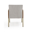 Pemberly Row Upholstered Fabric Arm Dining Chair in Light Gray and Camel