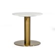 Pemberly Row Marble End Table with Gold Stainless Steel Base in White