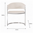 Pemberly Row Contemporary Faux Leather & Steel Dining Chair in White