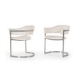 Pemberly Row Contemporary Faux Leather & Steel Dining Chair in White