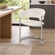 Pemberly Row Contemporary Faux Leather & Steel Dining Chair in White