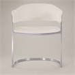Pemberly Row Contemporary Faux Leather & Steel Dining Chair in White