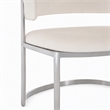 Pemberly Row Contemporary Faux Leather & Steel Dining Chair in White