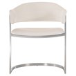 Pemberly Row Contemporary Faux Leather & Steel Dining Chair in White