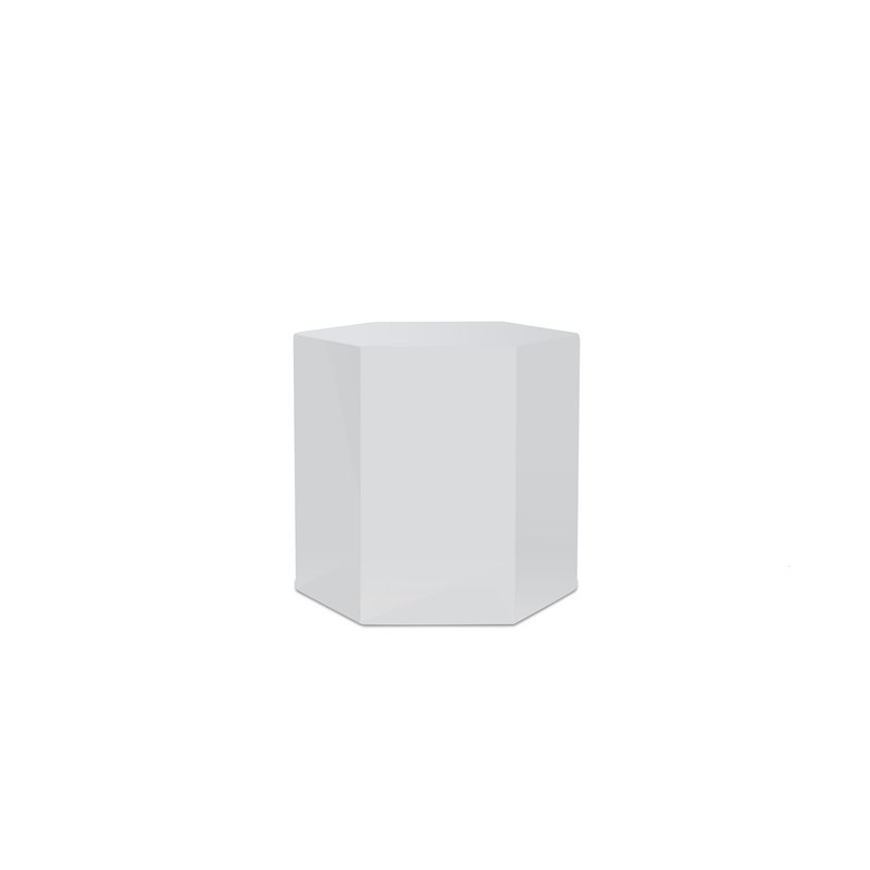 Pemberly Row Hexagonal MDF Veneer End Table in Light Grey