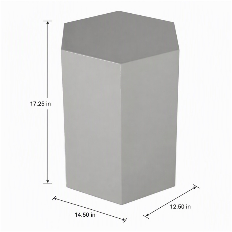 Pemberly Row Hexagonal MDF Veneer End Table in Light Grey