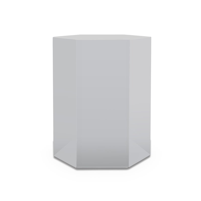 Pemberly Row Hexagonal MDF Veneer End Table in Light Grey