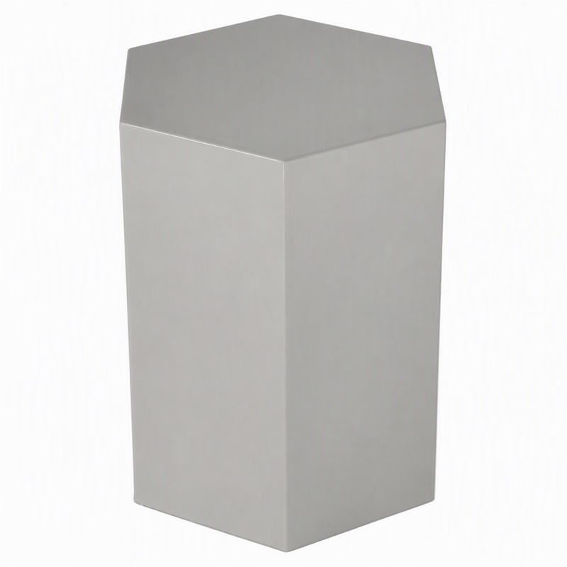 Pemberly Row Hexagonal MDF Veneer End Table in Light Grey