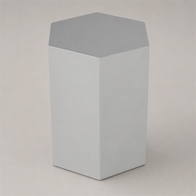 Pemberly Row Hexagonal MDF Veneer End Table in Light Grey