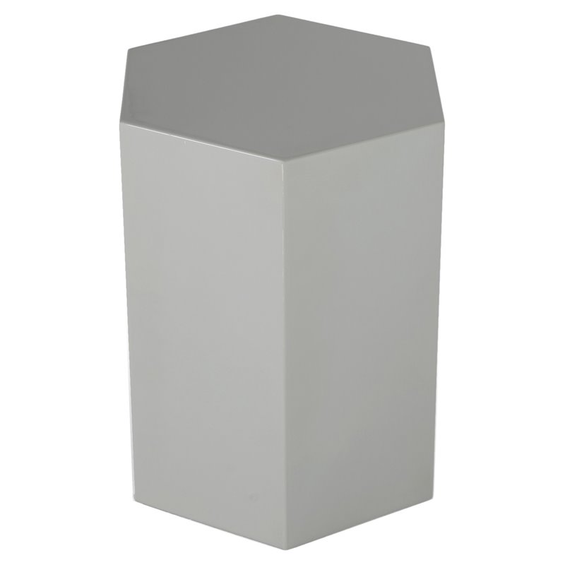 Pemberly Row Hexagonal MDF Veneer End Table in Light Grey