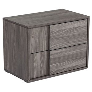 Pemberly Row 2-Drawer MDF Wood Nightstand in Matte Elm Gray