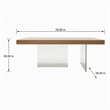 Pemberly Row Rectangular Veneer & Glass Dining Table in Walnut/Clear
