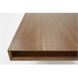 Pemberly Row Rectangular Veneer & Glass Dining Table in Walnut/Clear