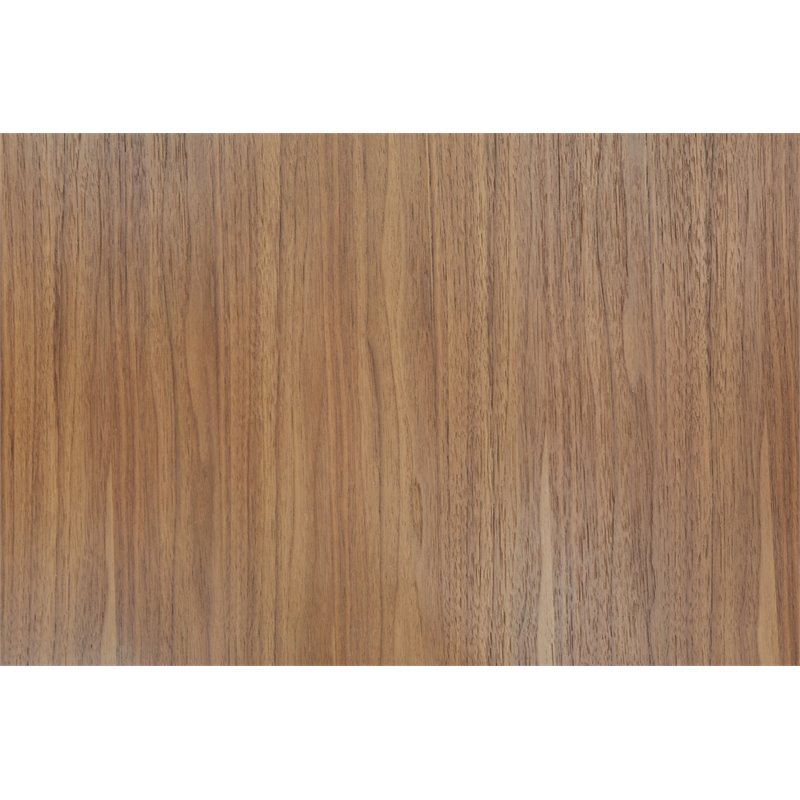 Pemberly Row Rectangular Veneer & Glass Dining Table in Walnut/Clear