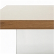 Pemberly Row Rectangular Veneer & Glass Dining Table in Walnut/Clear
