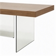 Pemberly Row Rectangular Veneer & Glass Dining Table in Walnut/Clear