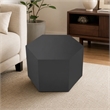 Pemberly Row Hexagonal Small MDF Wood End Table in Grey High Gloss