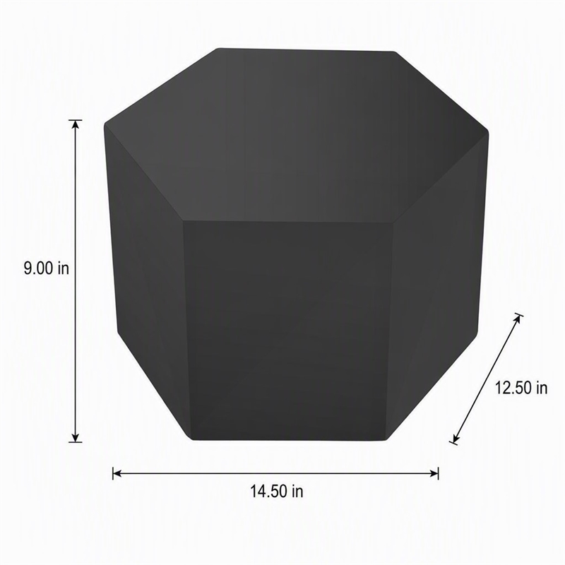 Pemberly Row Hexagonal Small MDF Wood End Table in Grey High Gloss