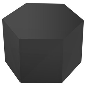 Pemberly Row Hexagonal Small MDF Wood End Table in Grey High Gloss